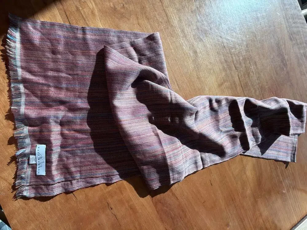 Kate Kanyon Hand‎ Woven Nepal Cashmere Silk Striped Scarf